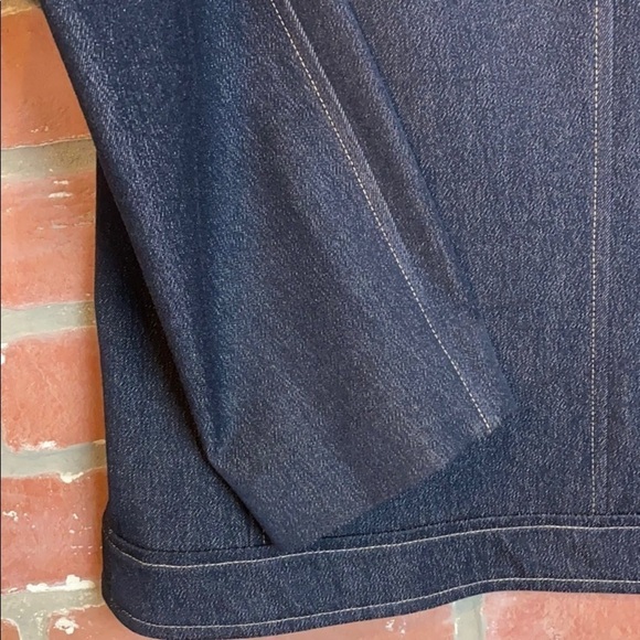 MARGARET M clean lined zippered denim top - Picture 6 of 9